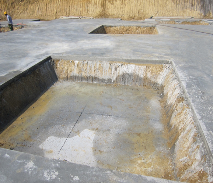 南昌市建筑設(shè)計(jì)研究院總部辦公大樓工程筏板基礎(chǔ)下柱墩找平、彈線